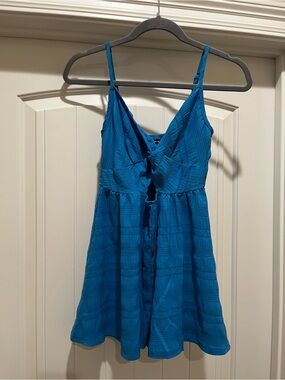 Blue Spaghetti Strap Romper